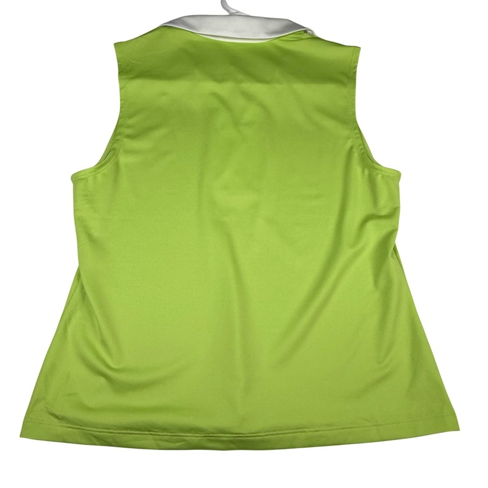 Sigrid Olsen Golf Tennis Sleeveless Polo Top NWT UPF 50 Lime Green Athletic Med - Picture 11 of 12